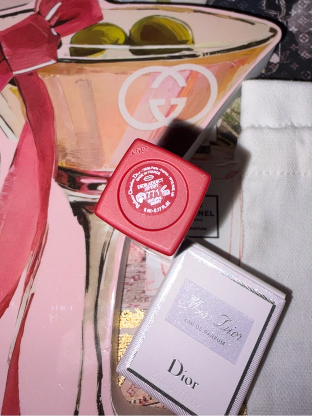 Dior NIB Addict Natural Berry Lip Tint 771 with Enchantillon & Dior White Bag - Picture 2 of 2